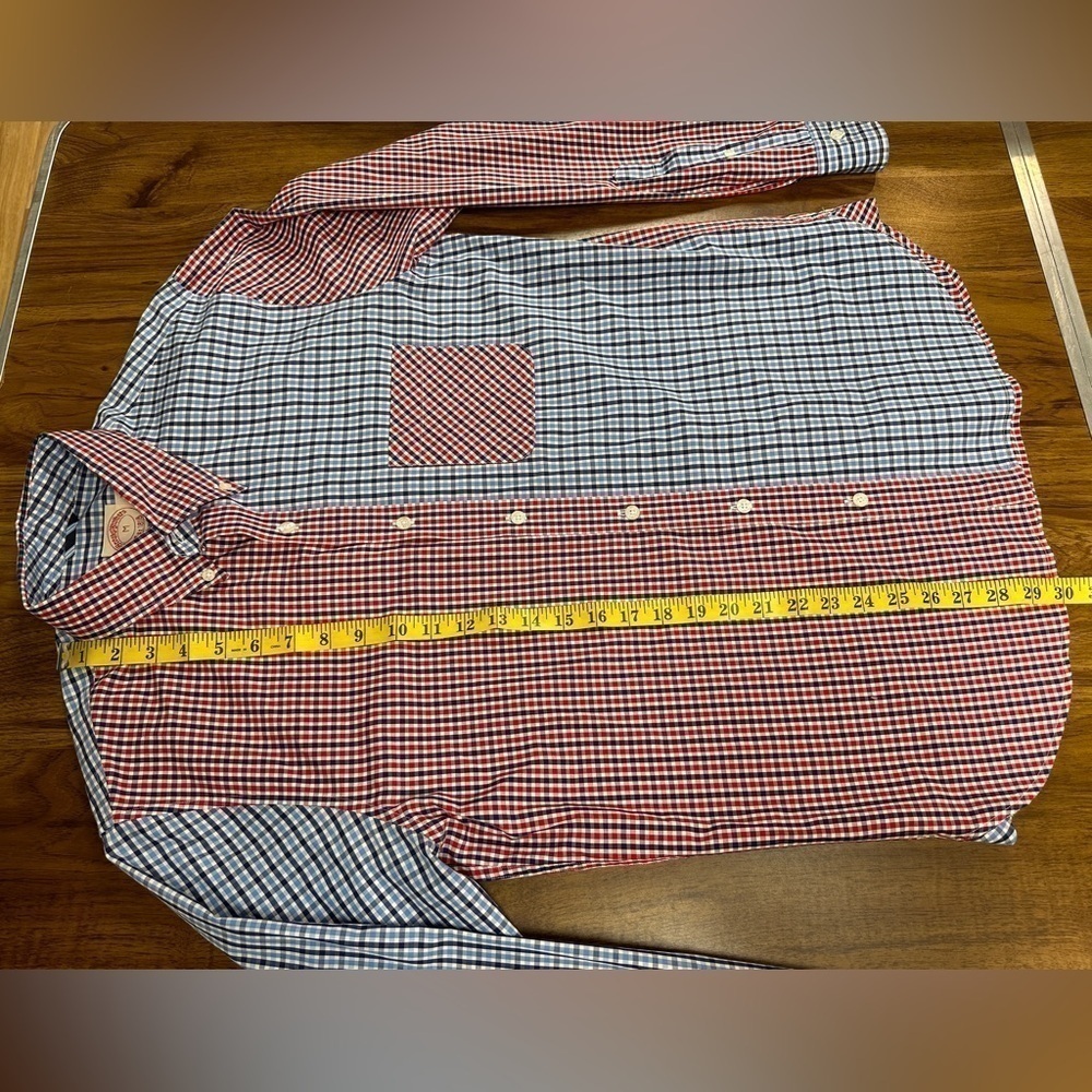Brooks Brothers Long Sleeve Button Down Shirt Men’s Sz M Red White Blue Check - Picture 4 of 10